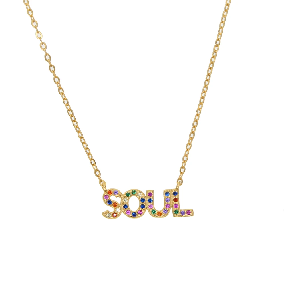 925 Серебряная Мода Крошечное изящное микро разноцветное ожерелье с подвеской в