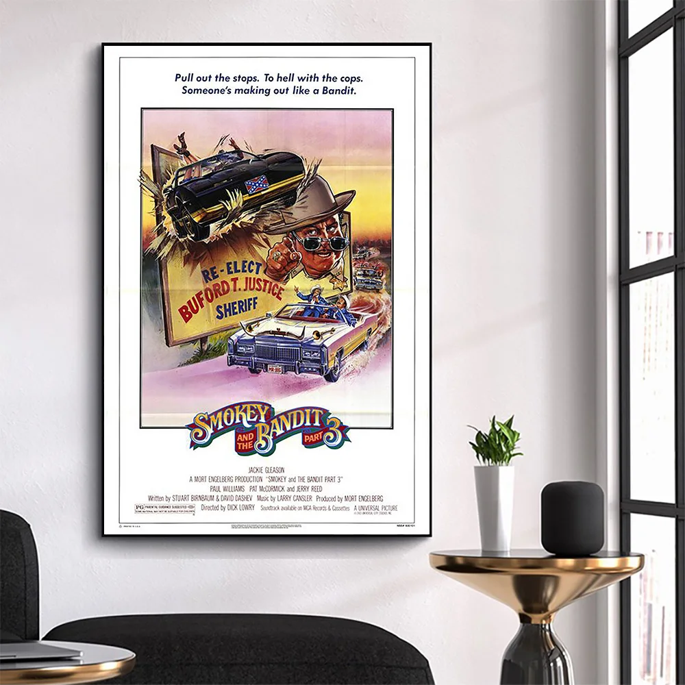 

CP3172 Smokey and the Bandit Part 3 (2) Classic Hot Movie Print Silk Fabric Poster Indoor Wall Art Decor Gift