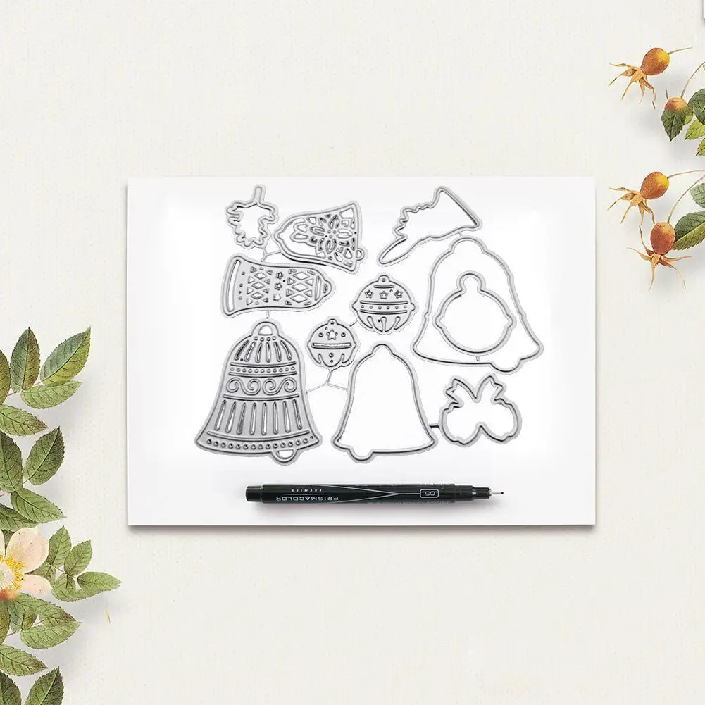 

Metal Cutting Dies Bell For Card Diy Scrapbooking Stencil Paper Template Album Craft R2t5