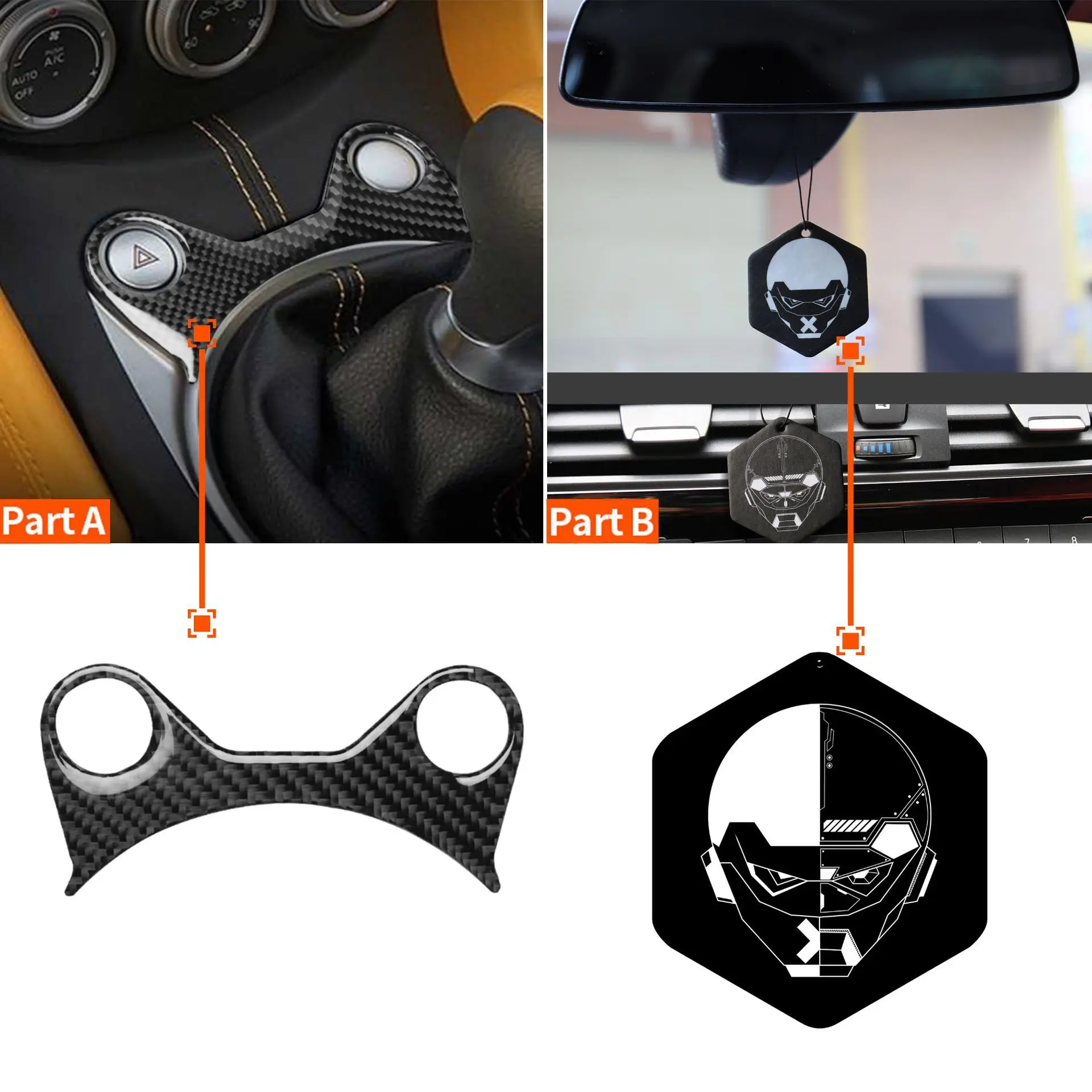 

For Nissan 370Z Z34 Car Accessories Carbon Fiber Gear CD Air Panel Door Handle Internal Stickers Decorative LHD RHD Car Styling