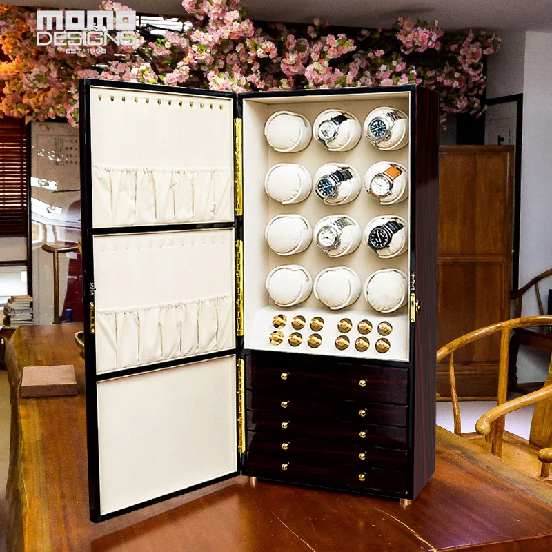Шкаф для намотки часов 12 автоматических дисплей Хранения Драгоценностей