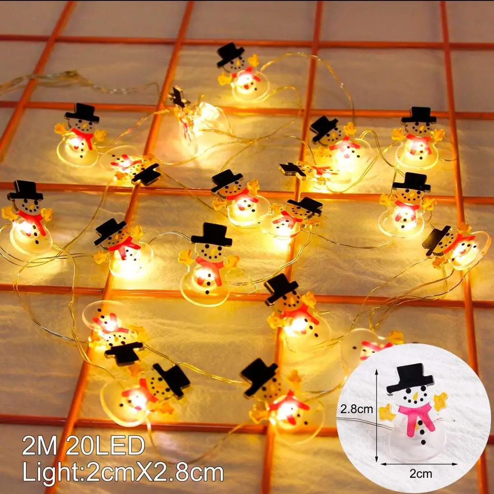 2M 20LED snowman Светодиодный Рождественские украшения для дома елочные украшения Новогодний Декор Noel новогодний натальный - Цвет: 2M 20LED snowman