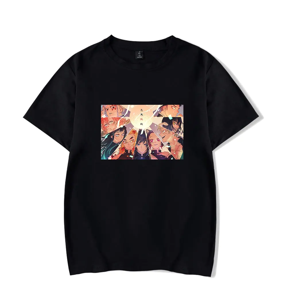 

Summer Casual Print Demon Slayer T-shirt Men Women Tops New Kimetsu no Yaiba Harajuku Short Sleeve Boys Girls Black Tees