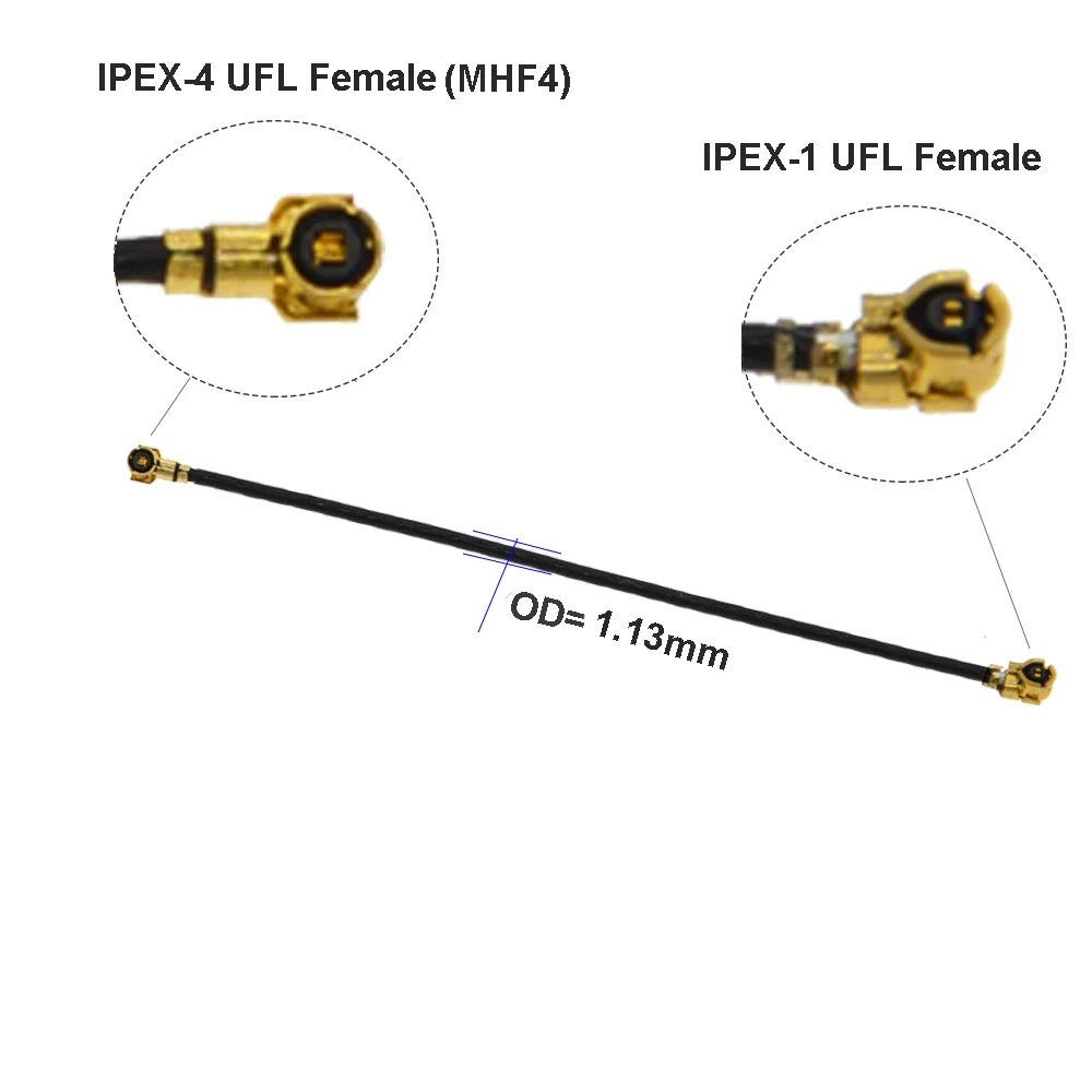 Соединительный кабель IPEX U.fl переходник с разъемом IPX IPEX1 мама на гнездо MHF4 IPEX4 RF1.13