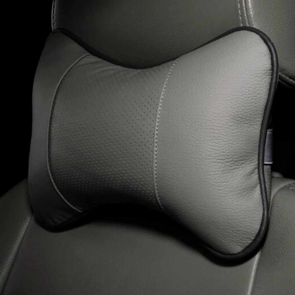 

Universal Solid Bone Shape Headrest Pillow Breathable PU Leather Cloth Car Head Neck Rest Cushion Auto Interior Accessories