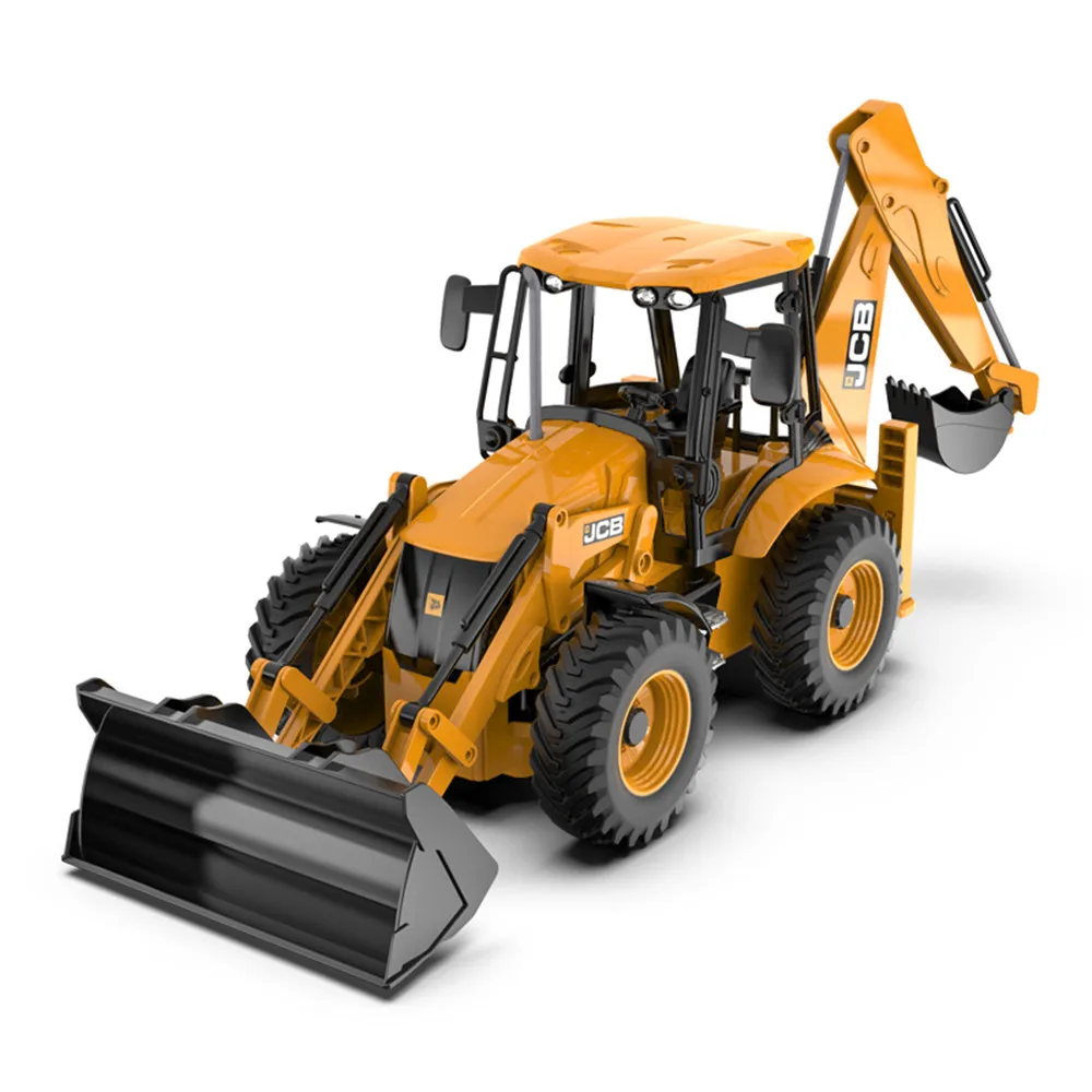DOUBLE E E589 RC Backhoe Loader 1:20 Excavator Remote Control Car Engineering Vehicle Truck Model Bulldozer Trailer Toy for Boy | Игрушки и