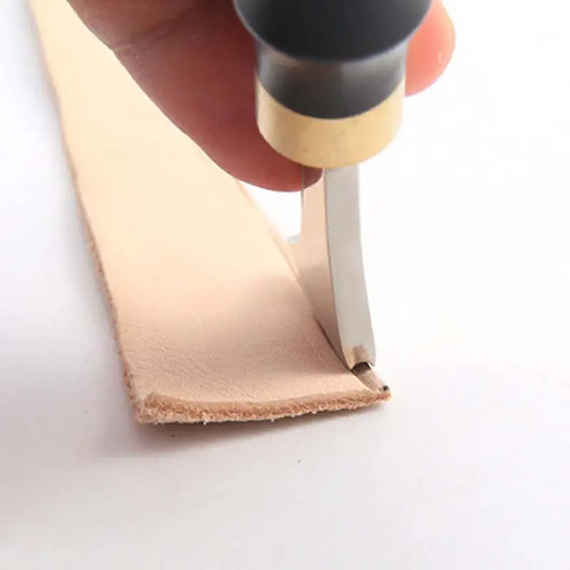 

Leather Craft DIY Shallow Round Ebony Handle Leather Edge Press Line Tool Handmade Leather Shallow Groove Edger
