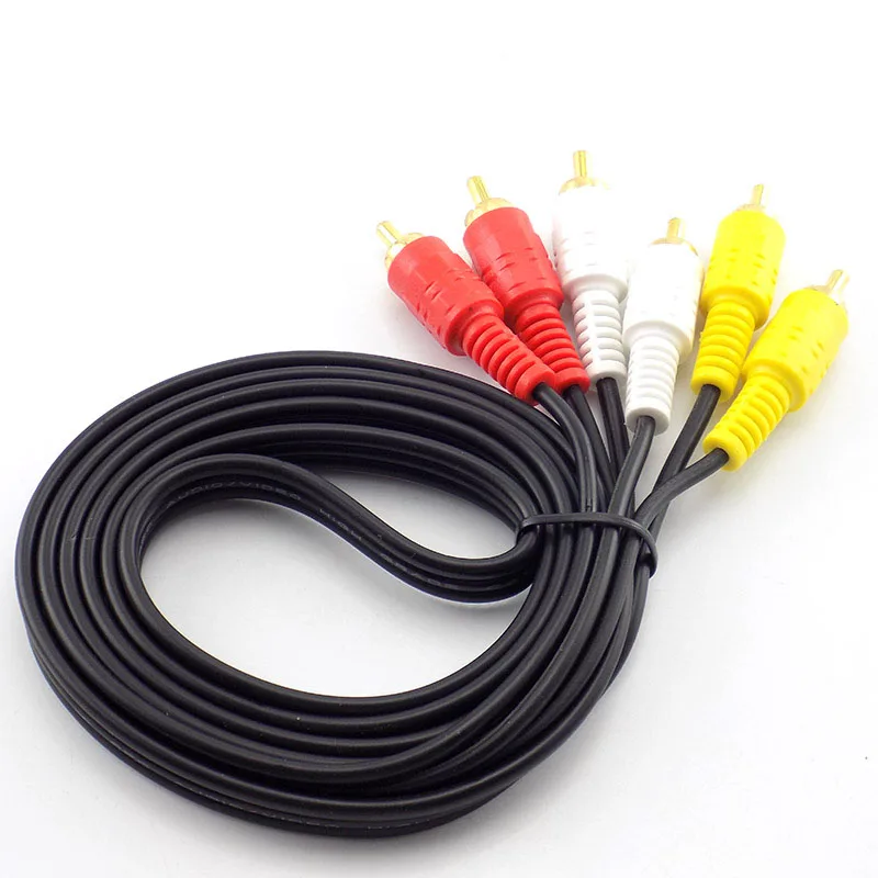 1 5 м 3 RCA к 3RCA папа 4N OFC аудио видео коаксиальный разъем кабель av для домашний dvd