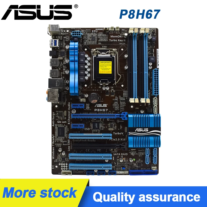 

LGA 1155 DDR3 ОЗУ ASUS P8H67 десктопная материнская плата для I3 I5 I7 процессор USB3.0 PCI-E 2,0 32 ГБ SATA 2 Модель Intel H67 ATX материнская плата