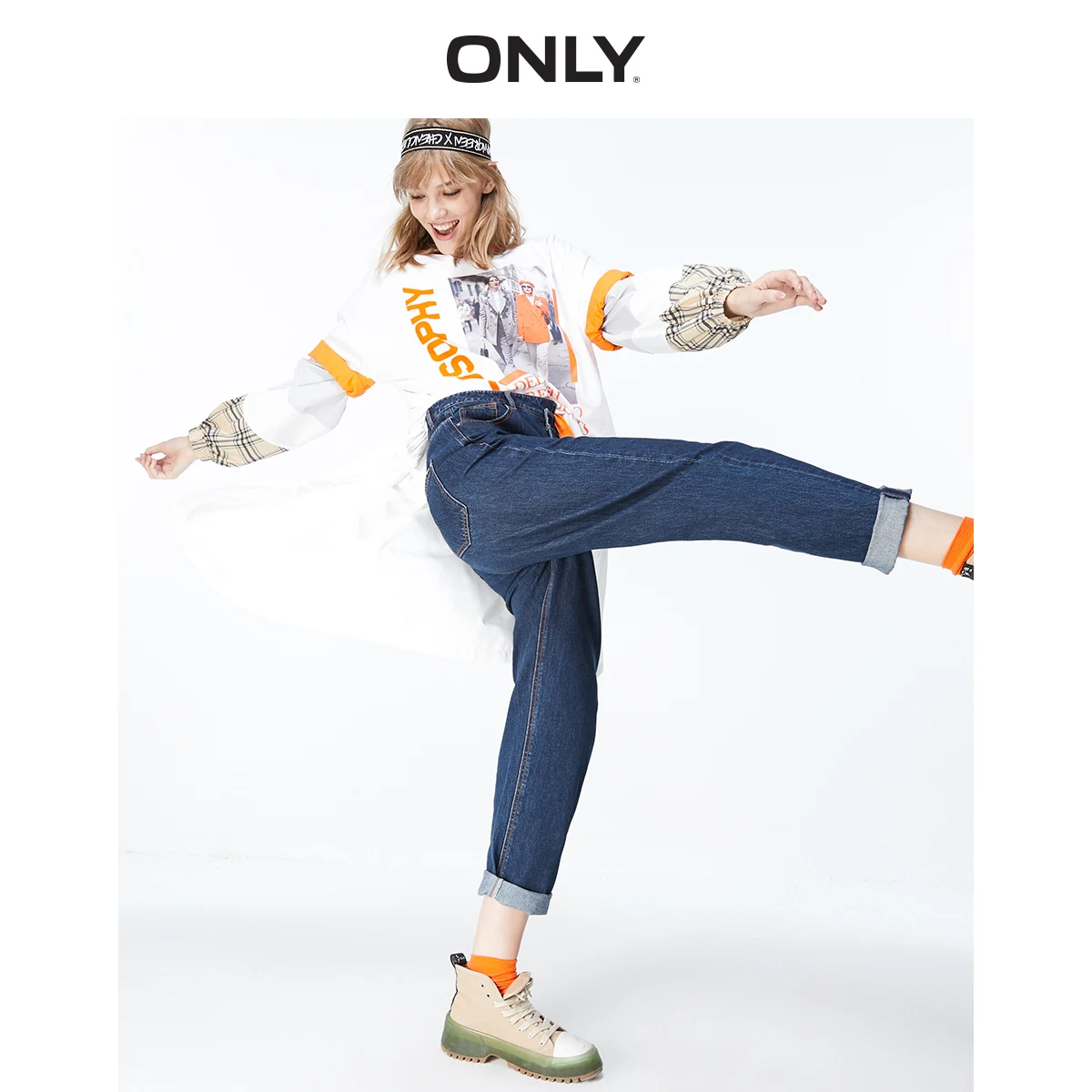 

Укороченные прямые штаны с высокой посадкой, джинсы-бойфренды, 119349604