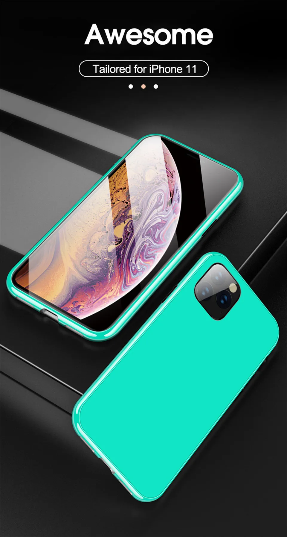 Магнитный адсорбционный чехол ярких цветов 360 на для iPhone 11 Pro MAX чехол из закаленного стекла для iPhone XS MAX XR X 7 8 Plus чехол на для айфон 11 Pro Max X XR XS MAX 7 8 плюс