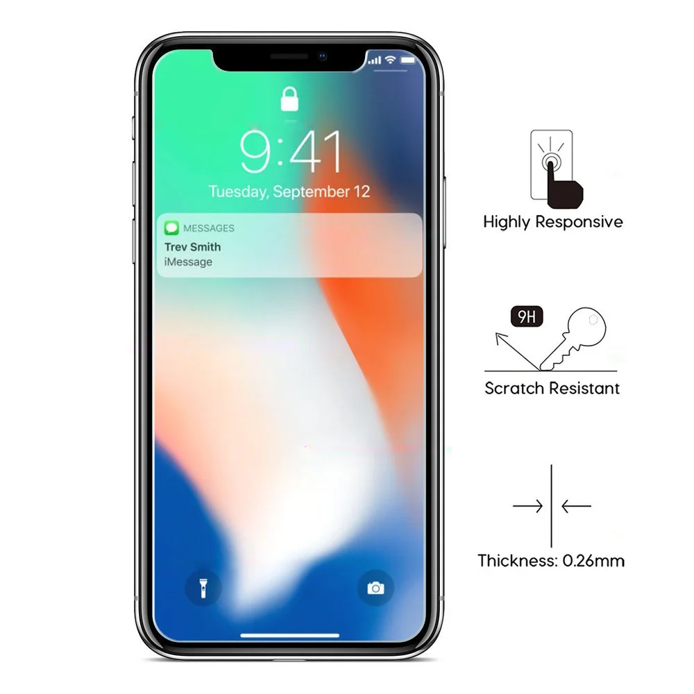 Закаленное стекло для защиты экрана защитная пленка iPhone X XS Max XR 8 Plus 5 5S SE 6 6S 7 11 Pro |
