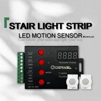 LED Stair Light Strip Controller PIR Motion Sensor Addressable LED RGB Tape Lights for Control Each Stair Light,under cabinet