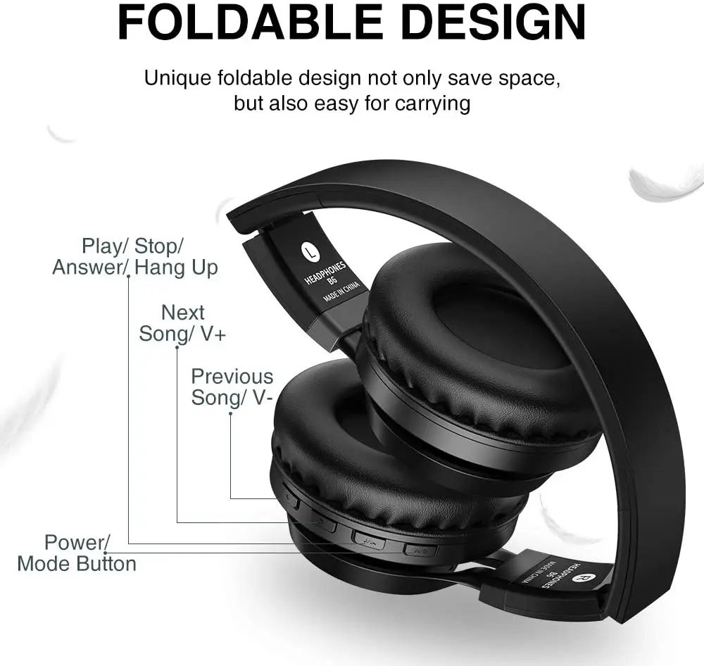 Picun B6 беспроводные наушники Bluetooth HiFI стерео Складная гарнитура светодиодный