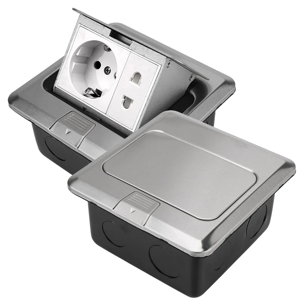 Розетка напольная из нержавеющей стали универсальная розетка европейского