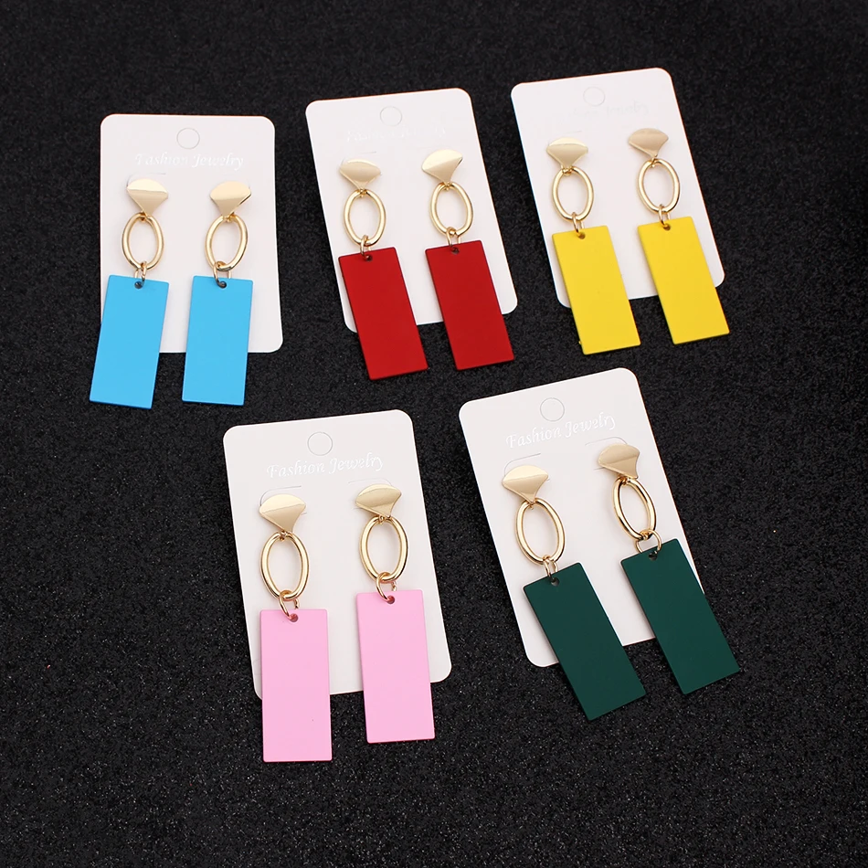 Новые стильные металлические крупные геометрические большие висячие серьги для