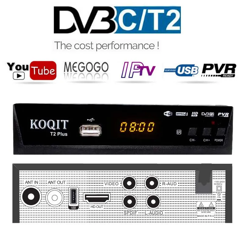 HD DVB T2 DVB C ТВ-приставка цифровая ТВ-приставка Dvb-t2-тюнер DVB-C для VGA монитора Wifi USB ТВ-тюнер DVB T2 IP ТВ-приёмник AC3 Youtube