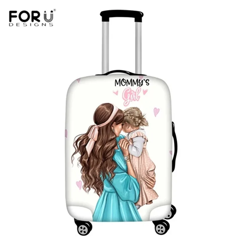 FORUDESIGNS/2 шт./компл. аксессуары для путешествий мультфильм девушки супер мама печать багажа защитные чехлы милый чемодан Чехлы багажная бирка - Цвет: HK816