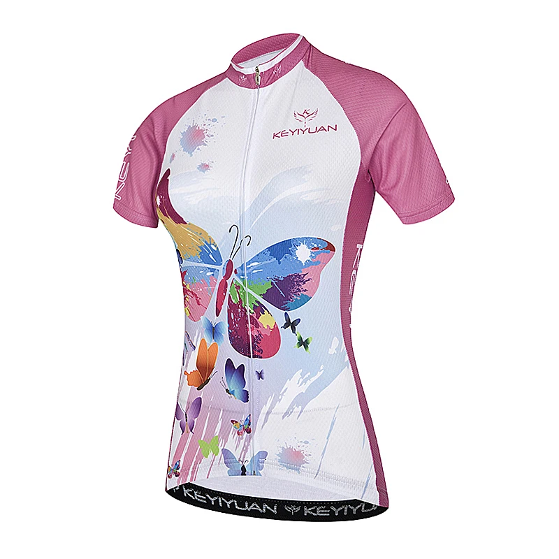 

KEYIYUAN 2023 Pro Team Cycling Jersey Women Summer Mountain Bike Top MTB Clothing Bicycle Sport Shirt Camiseta Ciclismo Feminina