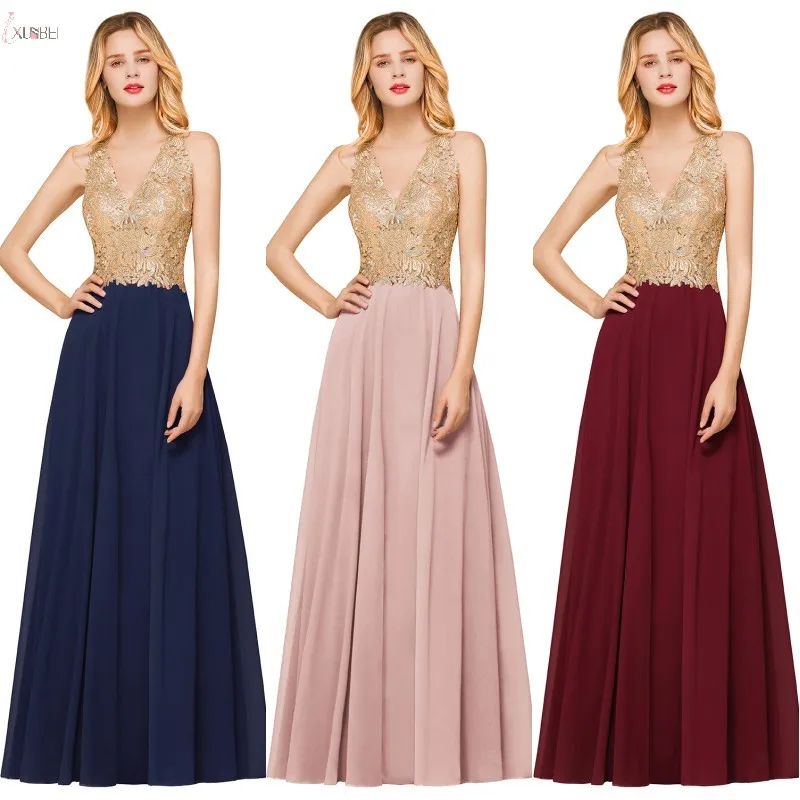 Длинное бордовое шифоновое платье подружки невесты розовое темно синее