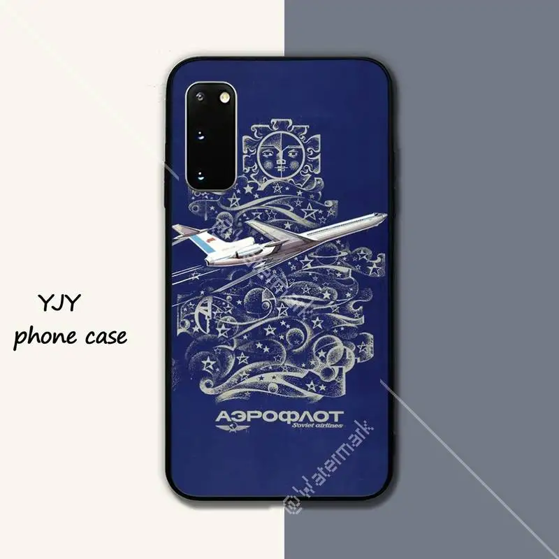 Yinuoda Aeroflot советские авиалинии черный мягкий чехол для телефона Samsung galaxy s6 s7 edge s8 s9