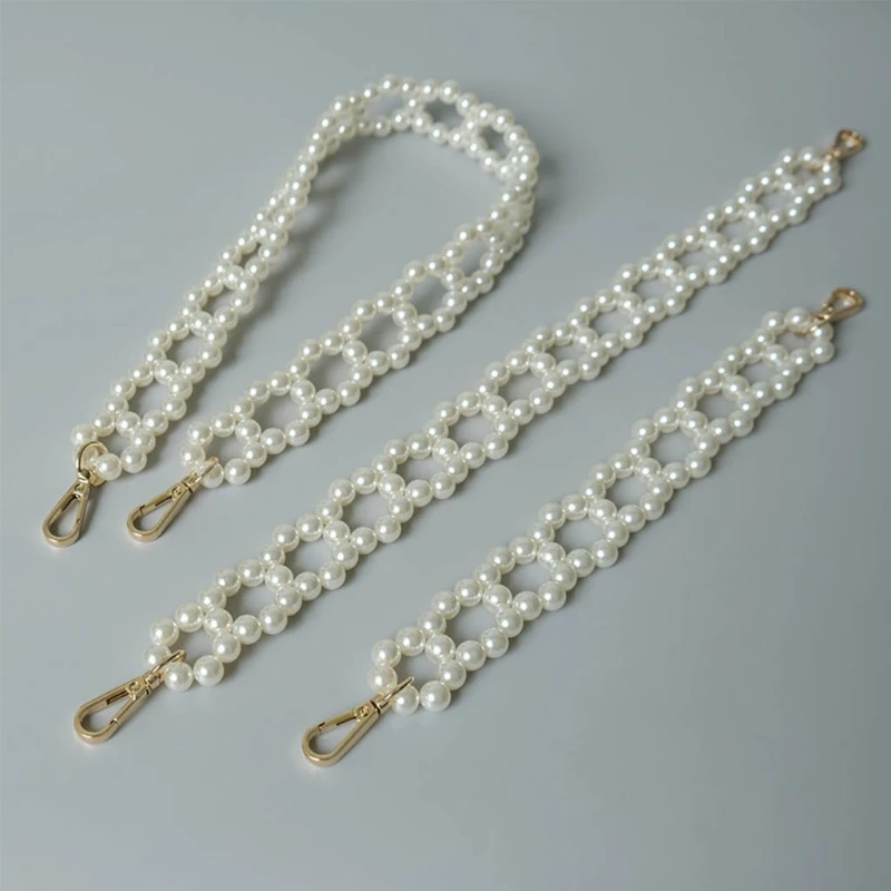 

Pearl Beaded Chain Detachable Shoulder Bag Straps Underarm Bag Straps DIY Purse Accessories Replacement Chain Strap