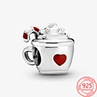 Браслет Змея Пандора из серебра 925 пробы с красным драгоценным камнем