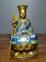 8 tibet buddhism old bronze cloisonne enamel ksitigarbha sitting buddha save all suffering amitabha enshrine the buddha