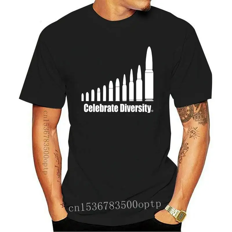 

Celebrate Diversity Pro Gun T-Shirt 2Nd Amendment, Bullets, Ar15, Gun Rights Summer 2021 100% Cotton Normal Custom Design Shirts