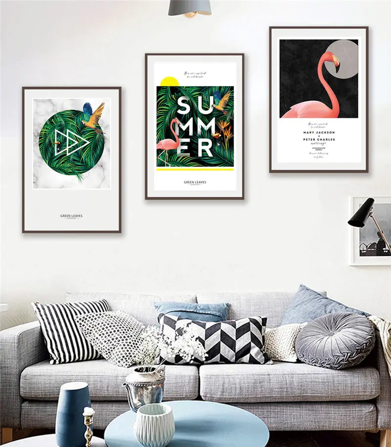 Холст с изображением фламинго принцессы декор для детской комнаты акварельные