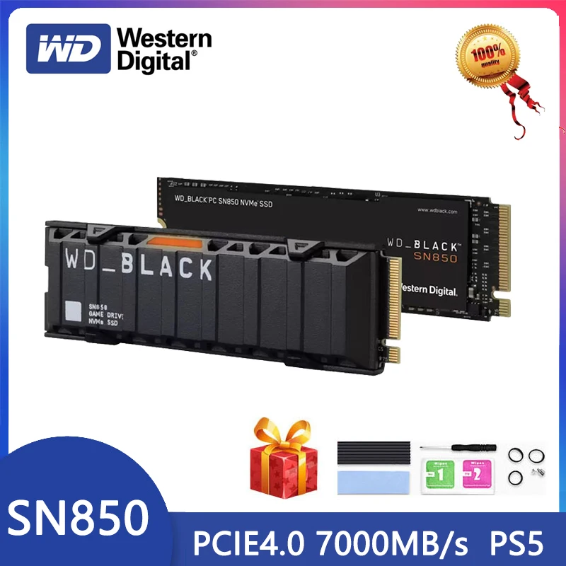 Встроенный твердотельный накопитель Western Digital WD_BLACK SN850 RGB 1 ТБ NVMe PCIe 4,0 Gen4 SSD 7000 Мб/с M.2 2280 подходит для PS5
