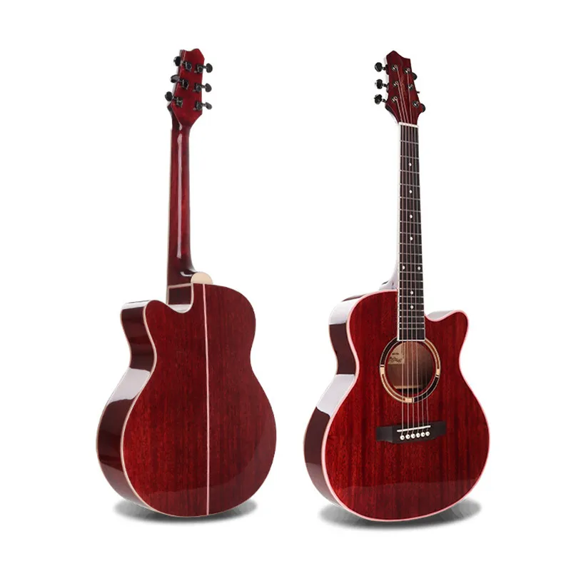 Акустическая гитара 36 дюймов народная из красного дерева полированный набор для