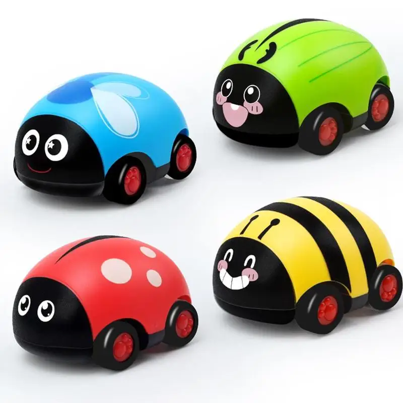 

Automatic Pull Back Toy Insect Car Cartoon Chafer Car Crashworthiness Cute Packaged Butterfly Car Finely Well Bee Toy Polis G9O6
