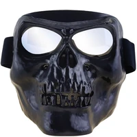 cool skull motorcycle face mask with goggles detachable modular goggles mask for vintage open face