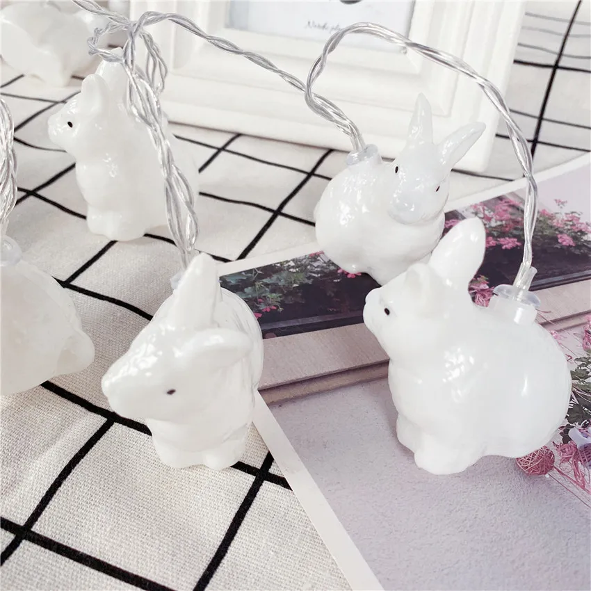 Пасхальный декор в виде милого кролика гирлянды светодиодные светильник Фея