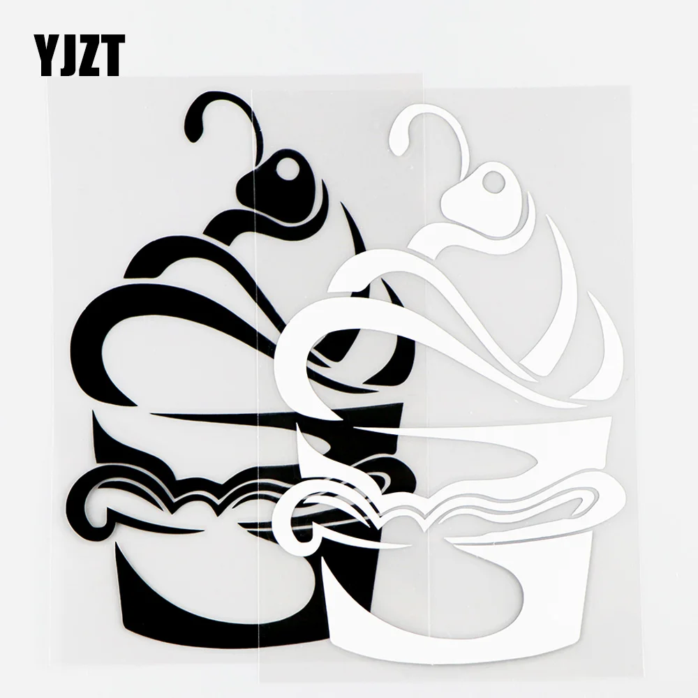 

YJZT 8.5×13.8CM Vinyl Decal Beautiful Cake Car Truck Bumper Fun Decor Car Stickers Black/Silver 20B-0061
