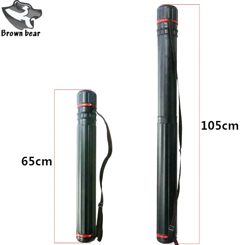 

63--105cm black Extendible Telescopic Arrow Quiver Holder Tube plastic drawing tube adjustable shoulder straps
