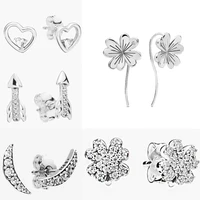 classic 925 sterling silver flower ear studs earrings women exquisite party for women for girlfriend wife luxury famous brand