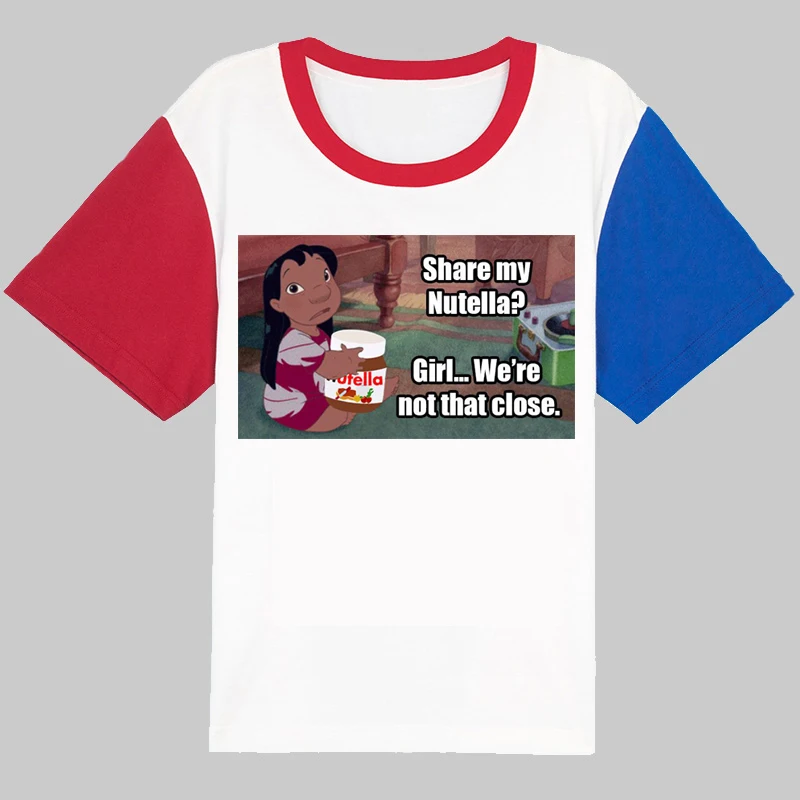 Уличная Эстетическая одежда Camiseta dibujos animados Винтажная с круглым вырезом забавная
