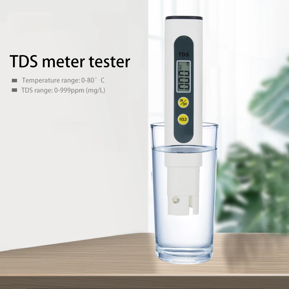 

TDS Meter Tester Digital Water Meter Filter Portable Pen Aquarium Pool Water Quality Purity Tester Conductivity Monitor
