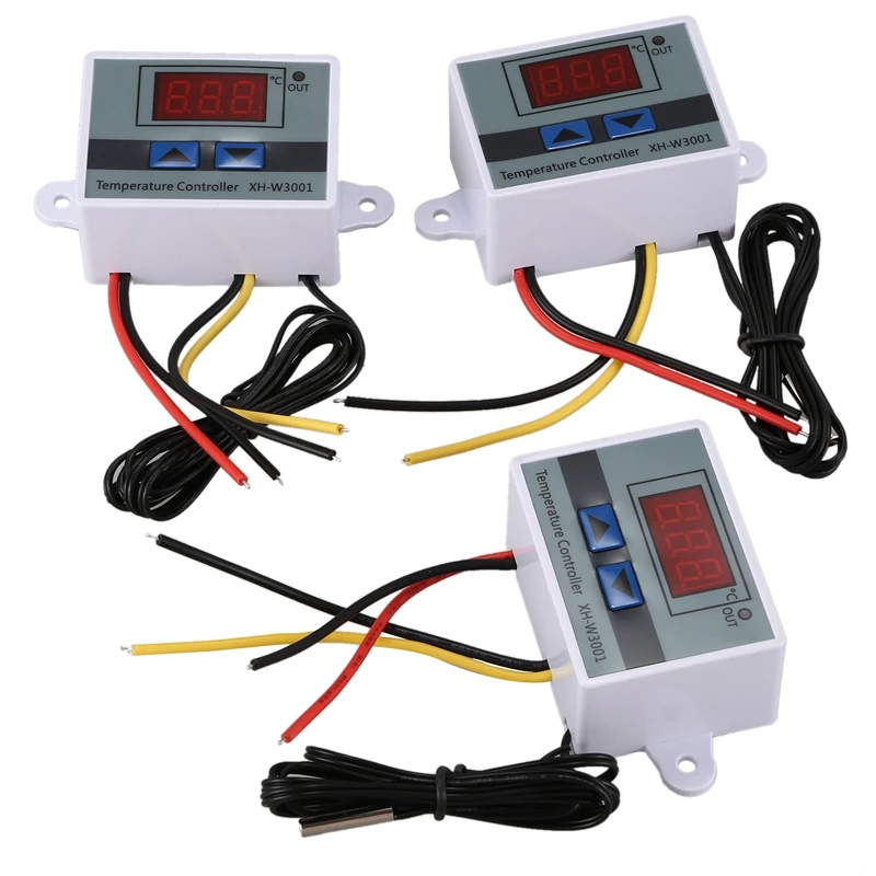 

Цифровой светодиодный датчик контроля температуры, 220 В, 10 А, 3 шт.