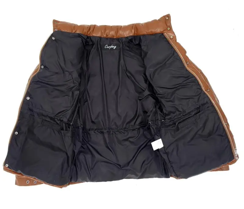 Новый 2021 зима модное мужское пальто из натуральной овечьей кожи на утином пуху