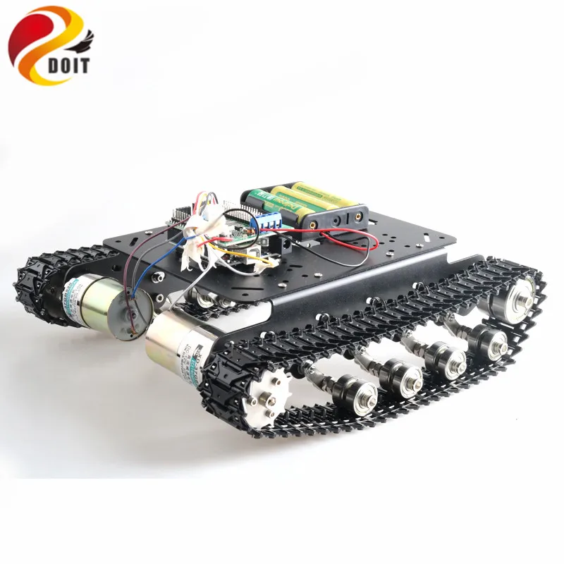 Комплект шасси SZDOIT для Arduino амортизирующий металлический гусеничный танк с управлением через Wi
