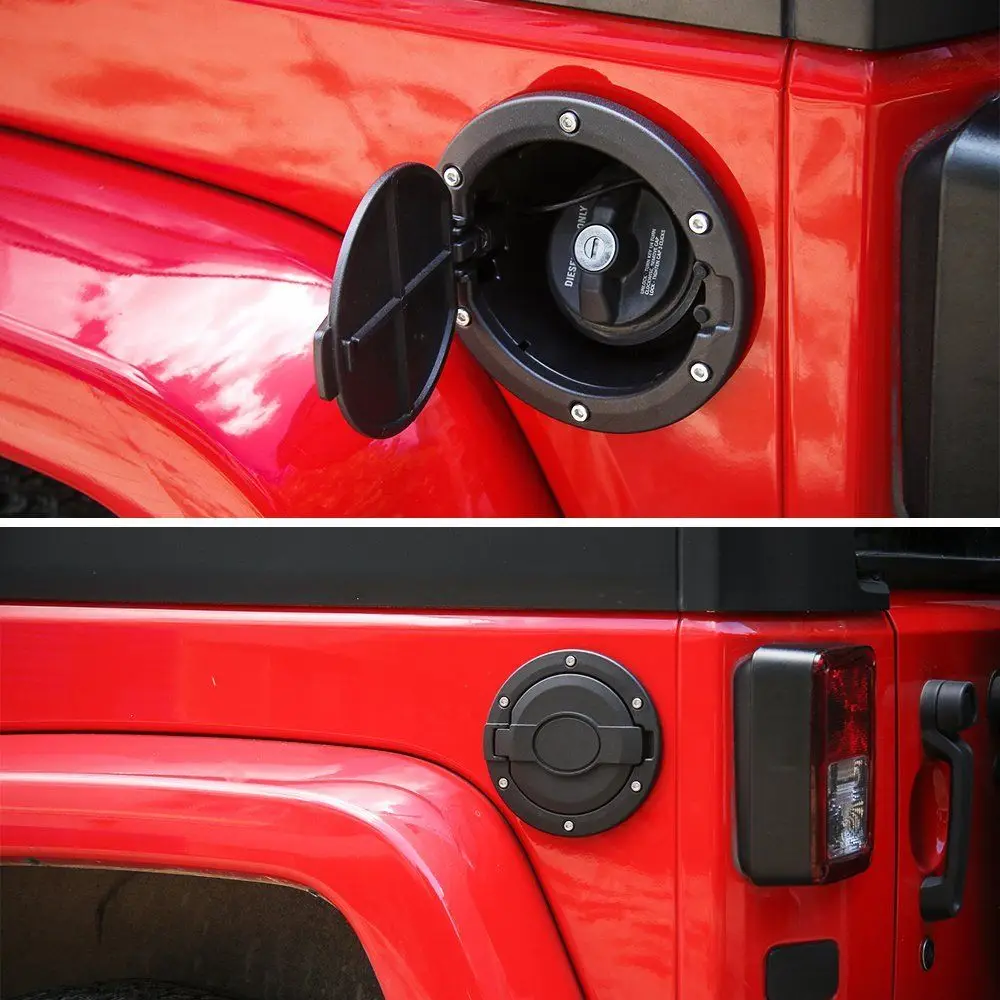 Matt Black Gas Cap Fuel Filler Door Cover for 2007+ Jeep JK Wrangler & Unlimited | Автомобили и мотоциклы