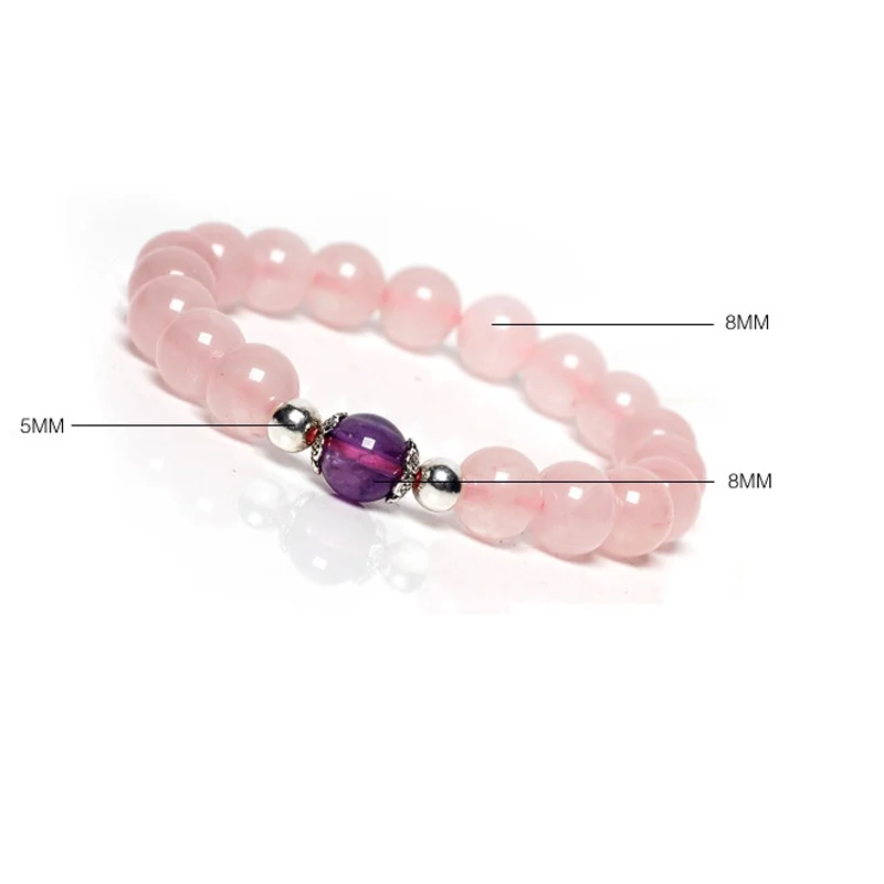 

All-match Pink Crystal Beaded Bracelet Twelve Constellation Lucky Female Sweet And Fresh Jewelry AT0095