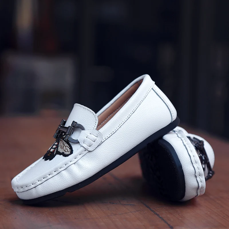 HOBIBEAR Hot Sale Boy Loafers Shoes For Kid Handmade Children Slip On Casual Shoe Designer Girls Kids Flats Leather | Детская одежда и