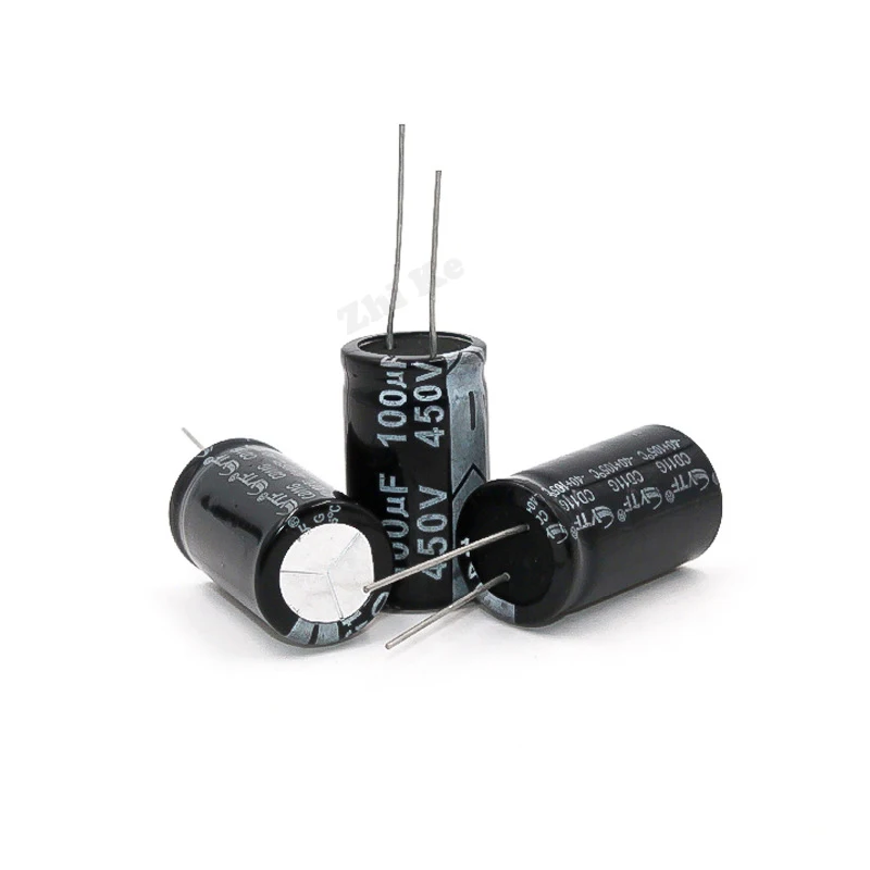 1 шт., алюминиевый электролитический конденсатор 450 в 100 мкФ 18*30 мм .