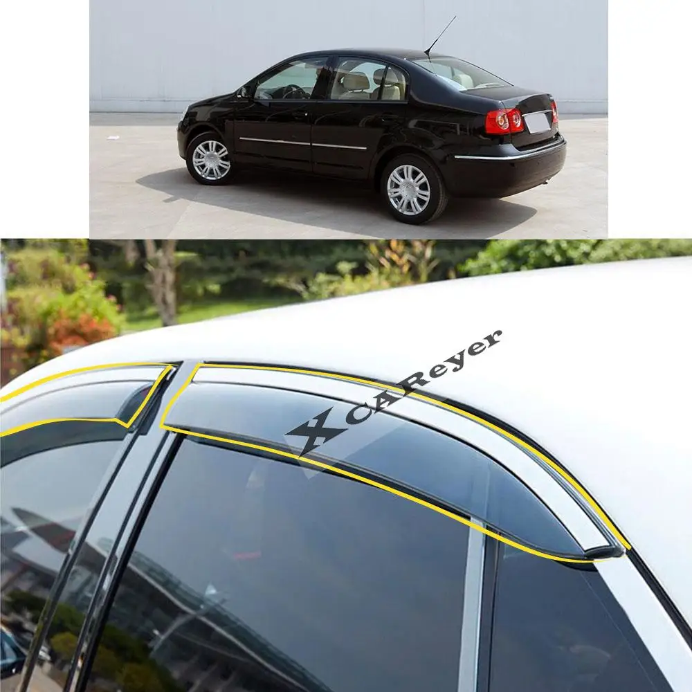 

Автомобильная наклейка для Volkswagen Polo Sedan 2005 2006 2007 2008 2009 2010, пластиковое оконное стекло, ветрозащитный козырек, защита от дождя/солнца