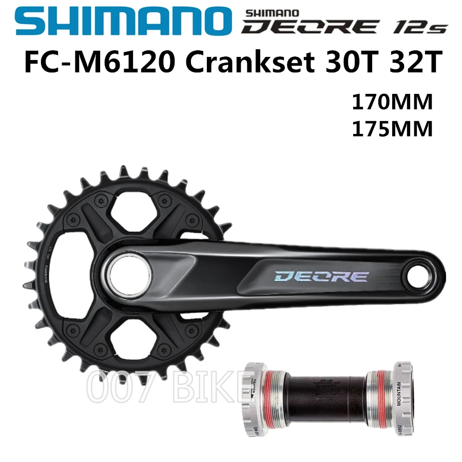 SHIMANO DEORE FC M6120 M6100 HOLLOWTECH II кривошипная система BOOST 1x12 Speed 30T 32T 170 мм 175 мм|shimano deore|shimano