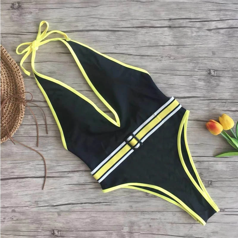 Новинка 2021 женский купальный костюм черный сексуальный купальник с узким поясом